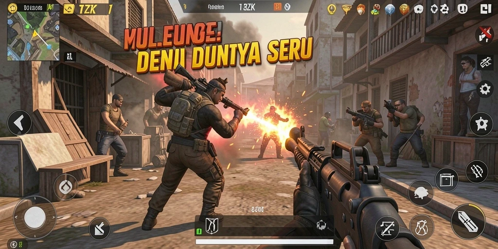 Tampilan utama gameplay TPS yang menegangkan di 8ZK.