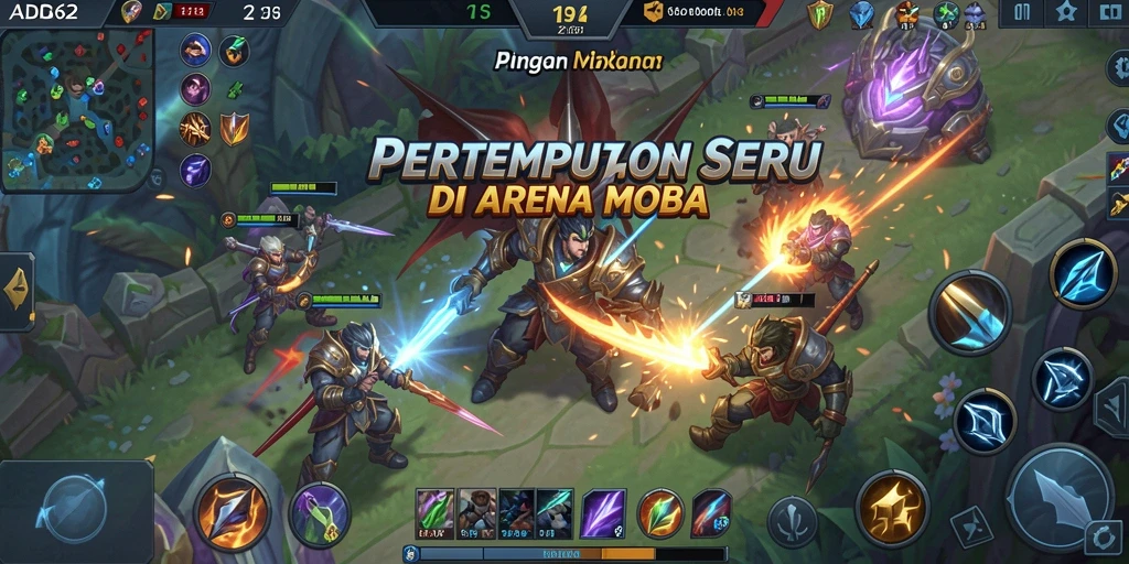 Screenshot gameplay seru dari pertarungan di ADG62.