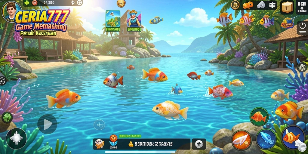 Tampilan gameplay CERIA777 dengan aksi memancing yang seru.
