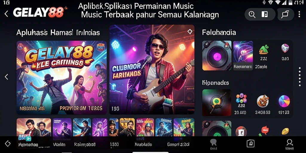 Screenshot GELAY88 menampilkan gameplay penuh warna dan interaktif dalam musik.