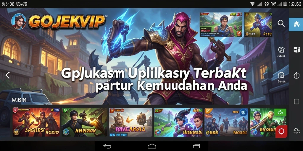 Tampilan screenshot utama GOJEKVIP yang menunjukkan antarmuka sederhana.