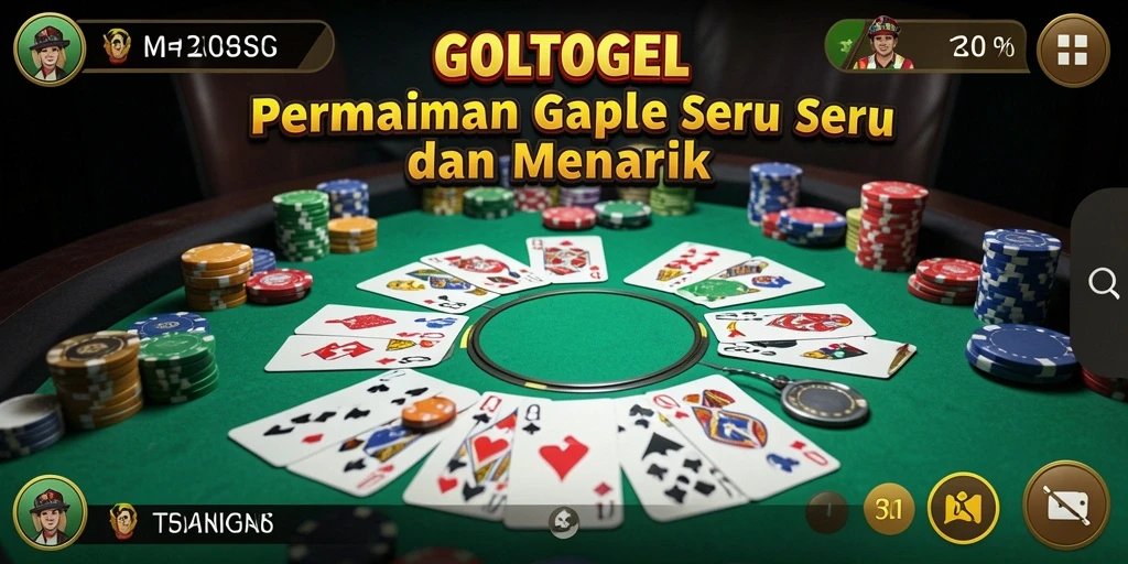 Screenshot GOLTOGEL menunjukkan gameplay Gaple yang seru.