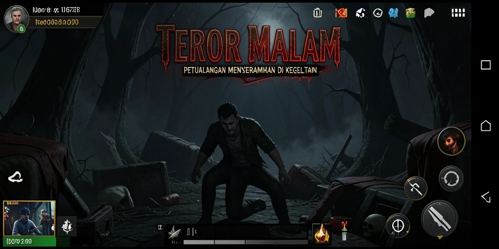 Screenshot gameplay menampilkan suasana mencekam dalam ID678.