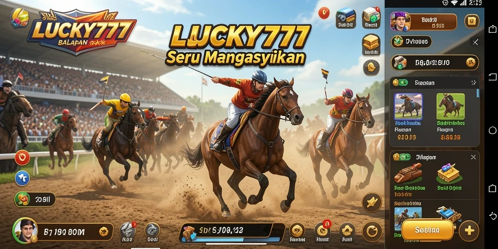 Tampilan gameplay balapan yang mendebarkan di LUCKY777.