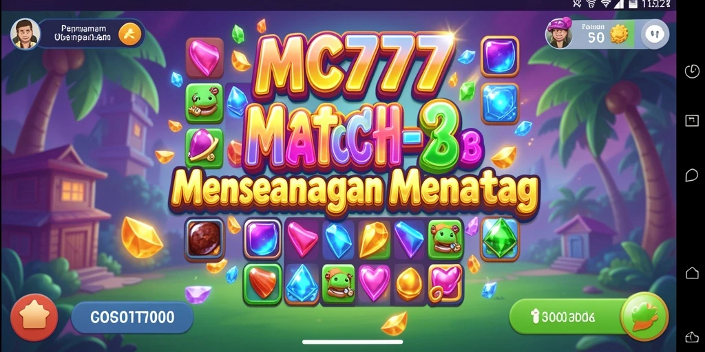 Tangkapan layar utama menunjukkan gameplay seru game Match-3.