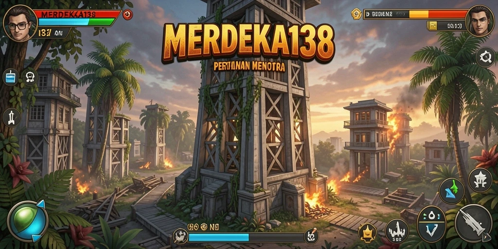 Gambar gameplay <strong>MERDEKA138</strong> yang menunjukkan pertempuran Tower Defense yang intens.