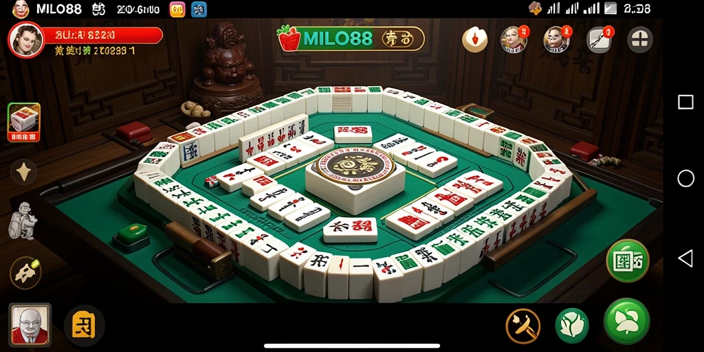 Screenshot gameplay MILO88 yang menunjukkan tantangan Mahjong.