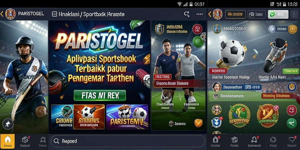 Tampilan antarmuka PARISTOGEL yang menarik dan informatif untuk taruhan olahraga.
