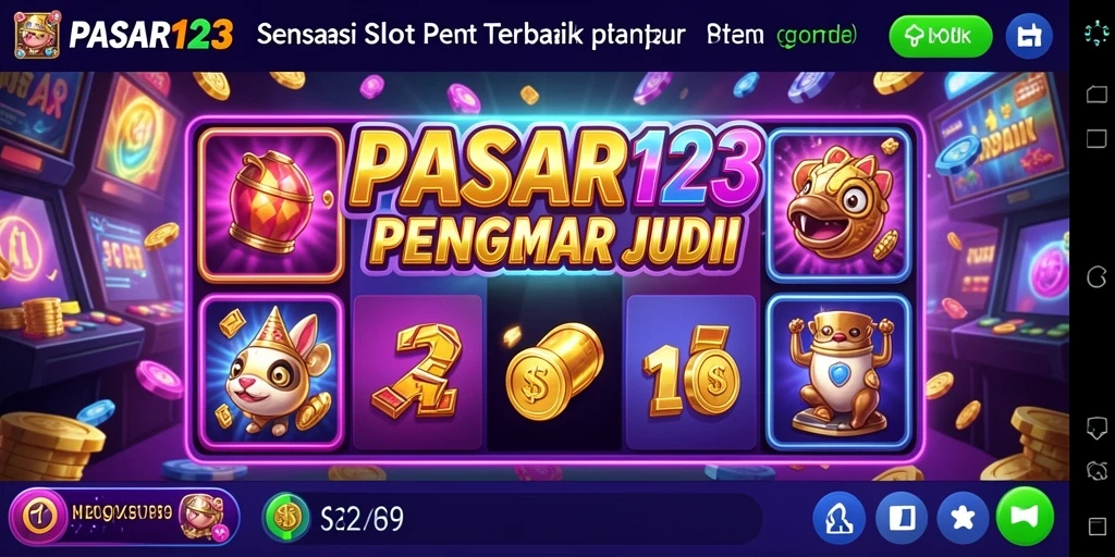 Screenshot utama PASAR123 menampilkan gameplay slot yang menarik.