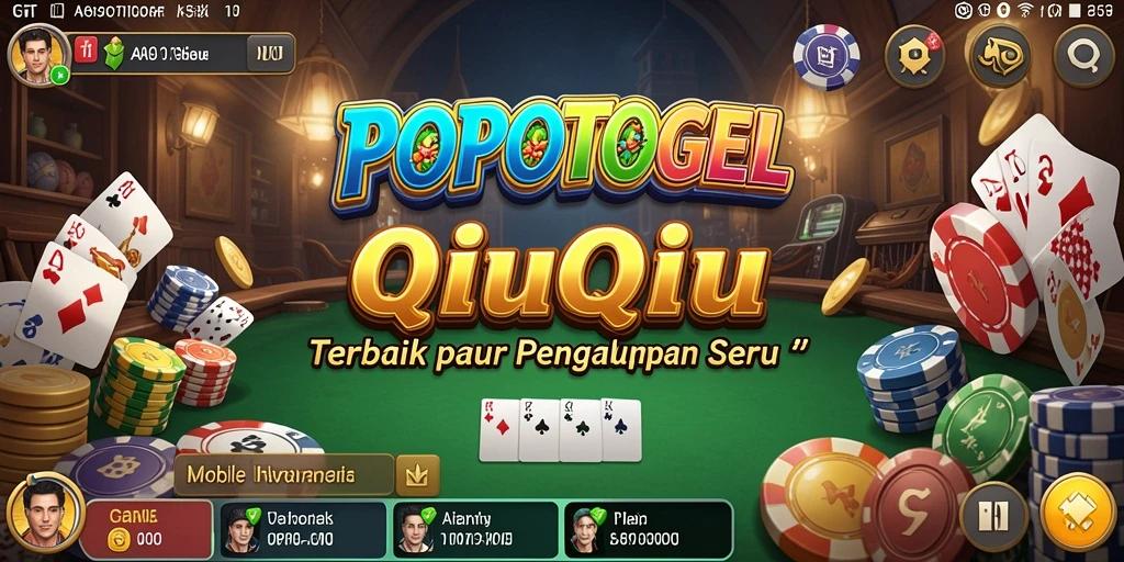 Tampilan menarik dari gameplay QiuQiu dalam POPOTOGEL.