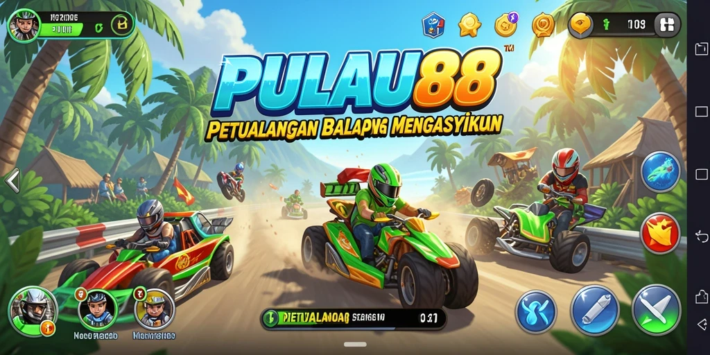 Gameplay Racing PULAU88 yang menegangkan dan memukau.