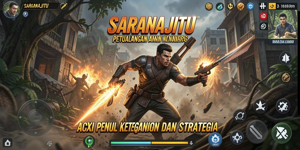 Tampilan gameplay SARANAJITU yang menegangkan dan penuh aksi.
