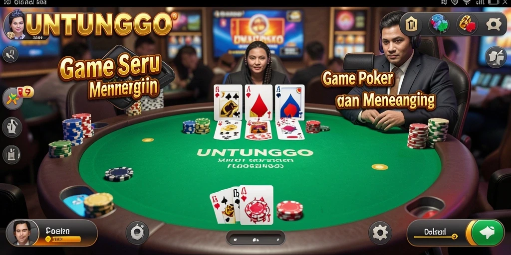 Tampilan gameplay seru dalam UNTUNGGO, saat pemain bersaing untuk menang.